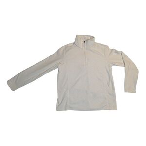 Lands' End Women's White Zebra Fleece 1/4 Zip